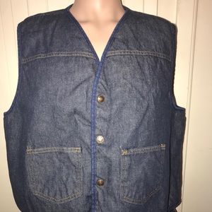 Vintage Carhartt Denim Fleece-Lined Vest
